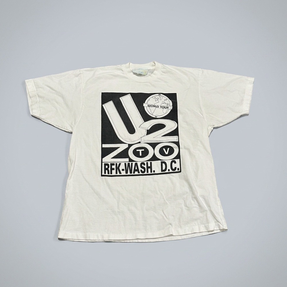Vintage 1992 U2 Zoo TV Tour T-Shirt RFK Washington DC Concert Tee Sunset Tag XL